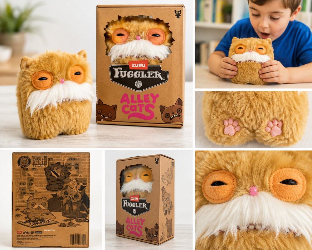ZURU Fuggler Alley Cats Plush – Funny Ugly Monster Plush Toy in Box